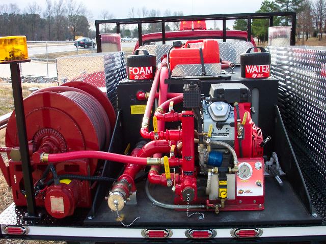 Crystal Fire Department, Arkansas, Flatbed Brush Truck, Close-up Rear View