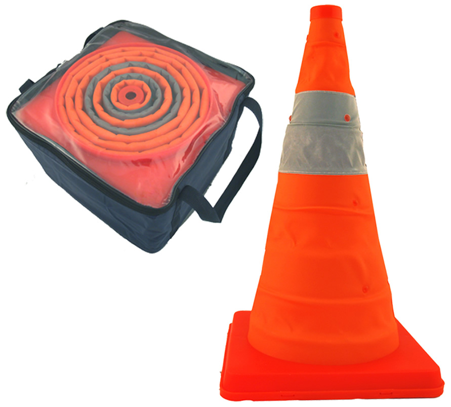 Collapsible Traffic Cones w/Interior LED
