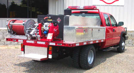 Basic Flatbed Brush Truck, Right Rear Corner