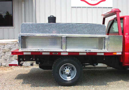 Basic Flatbed Brush Truck, Right Side, Doors Open