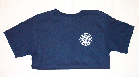 Blue Fire Tee w/Maltese Cross Front