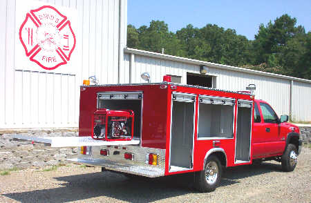 Light Duty Rescue, Right Rear Corner, Doors Open, Rear Tray Fully Extended